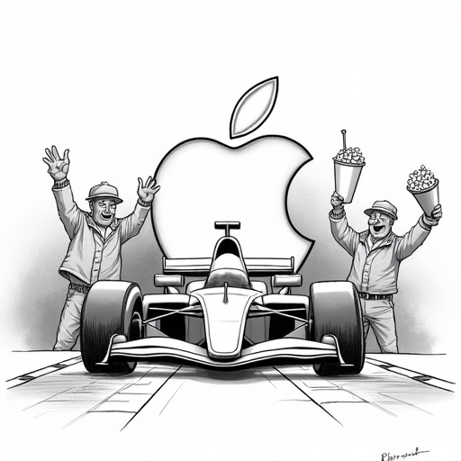 Apple's 'F1' Film Achieves Box Office Success single-panel cartoon