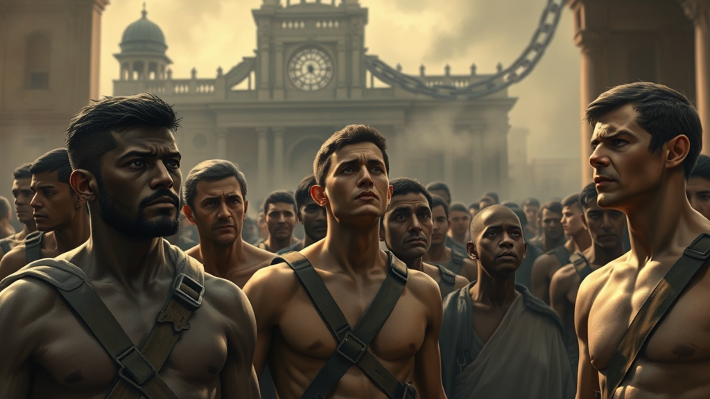 전쟁과 인간의 고통을 묘사한 장면