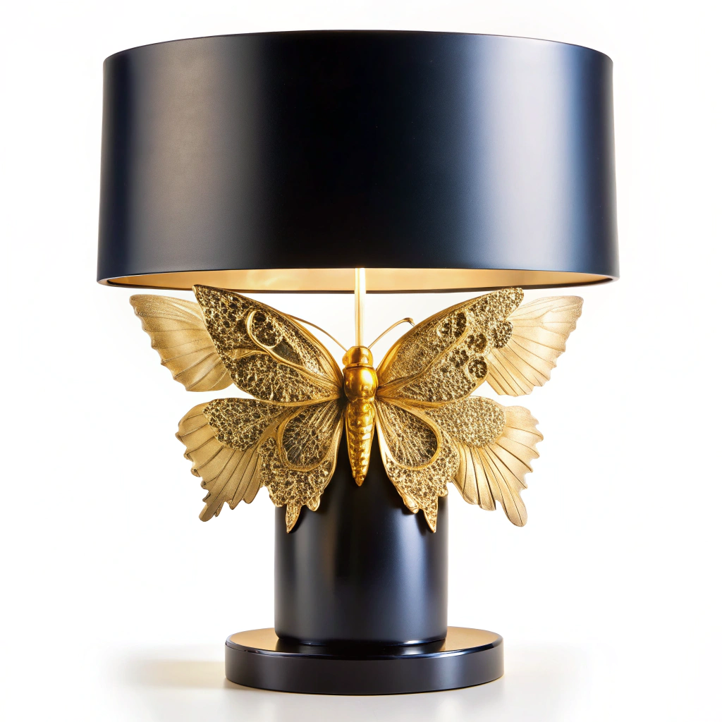 Luxury McQueen & Seletti Lamp in Golden Butterfly Design