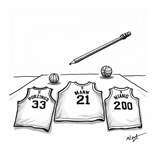NBA Teams Finalize Three-Team Trade Deal single-panel cartoon
