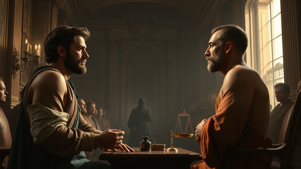 입법 로비와 뇌물 수수를 설명하는 상징적 장면