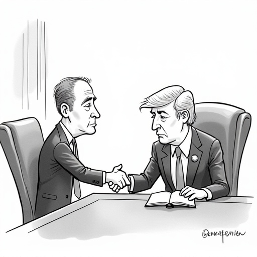 Trump Brokers Peace Agreement Between Armenia and Azerbaijan single-panel cartoon