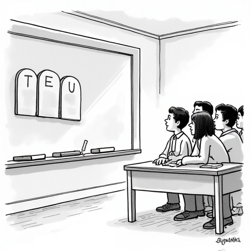 Court Rules Louisiana Ten Commandments Law Unconstitutional single-panel cartoon