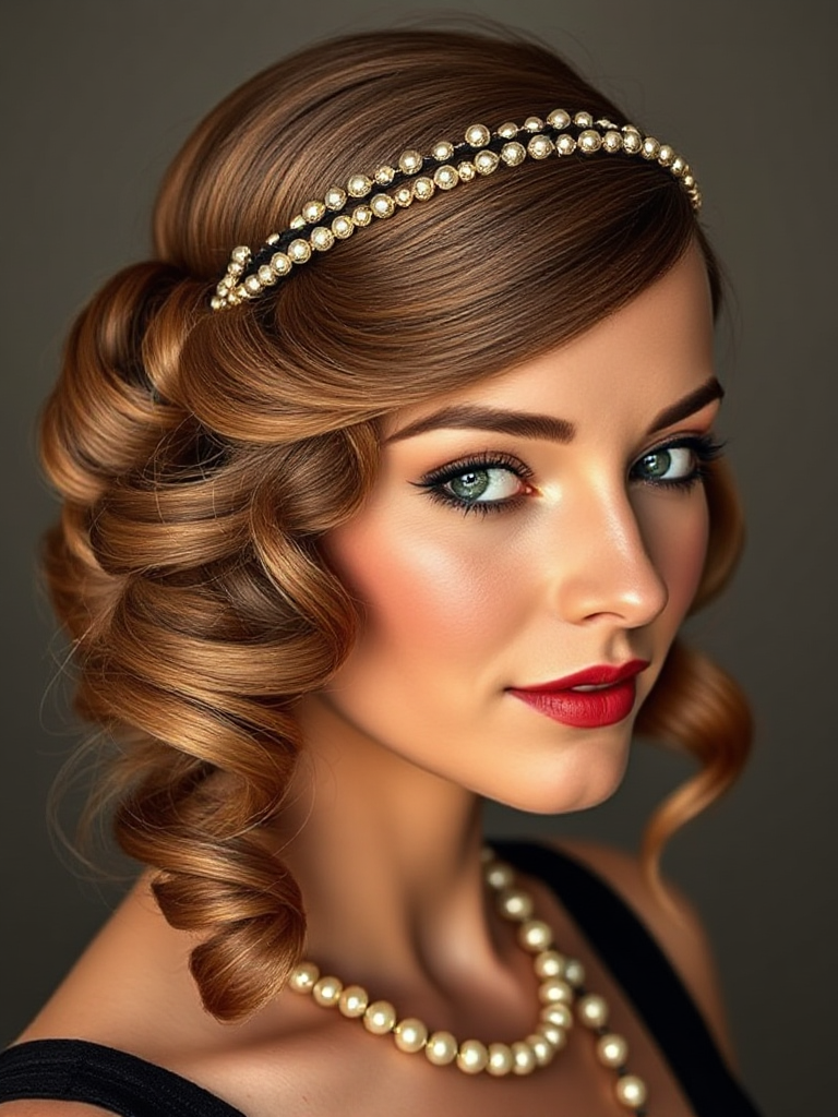 Vintage Updo with Waves