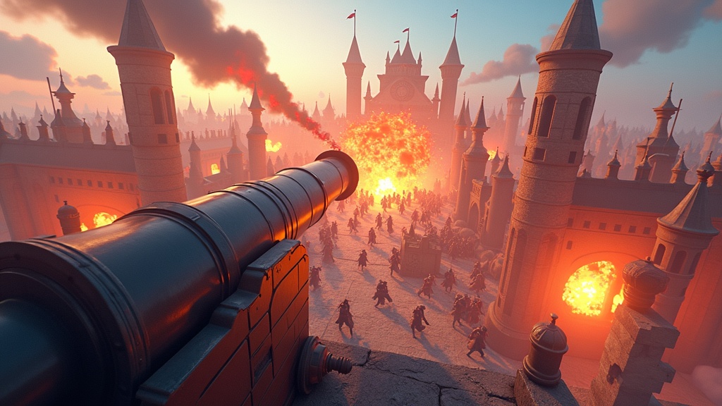 Modo multijugador del juego Cannoneer con destrucción cooperativa VR