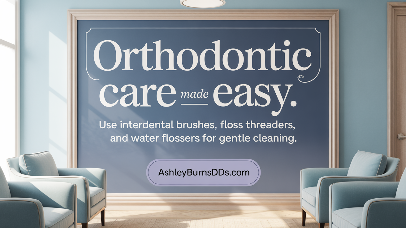 Orthodontic care made easy: Use interdental brushes, floss threaders, and water flossers for effective cleaning.