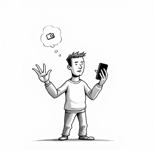 Apple iOS 26 Camera Switcher Update Causes User Frustration single-panel cartoon