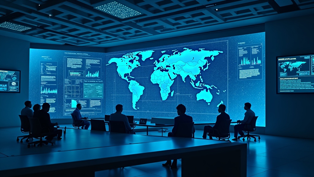 Empresarios en una reunión, simbolizando el liderazgo y la competitividad logrados mediante la IA sin código.