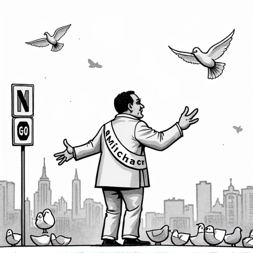 Zohran Mamdani Declares Victory in NYC Mayoral Race single-panel cartoon