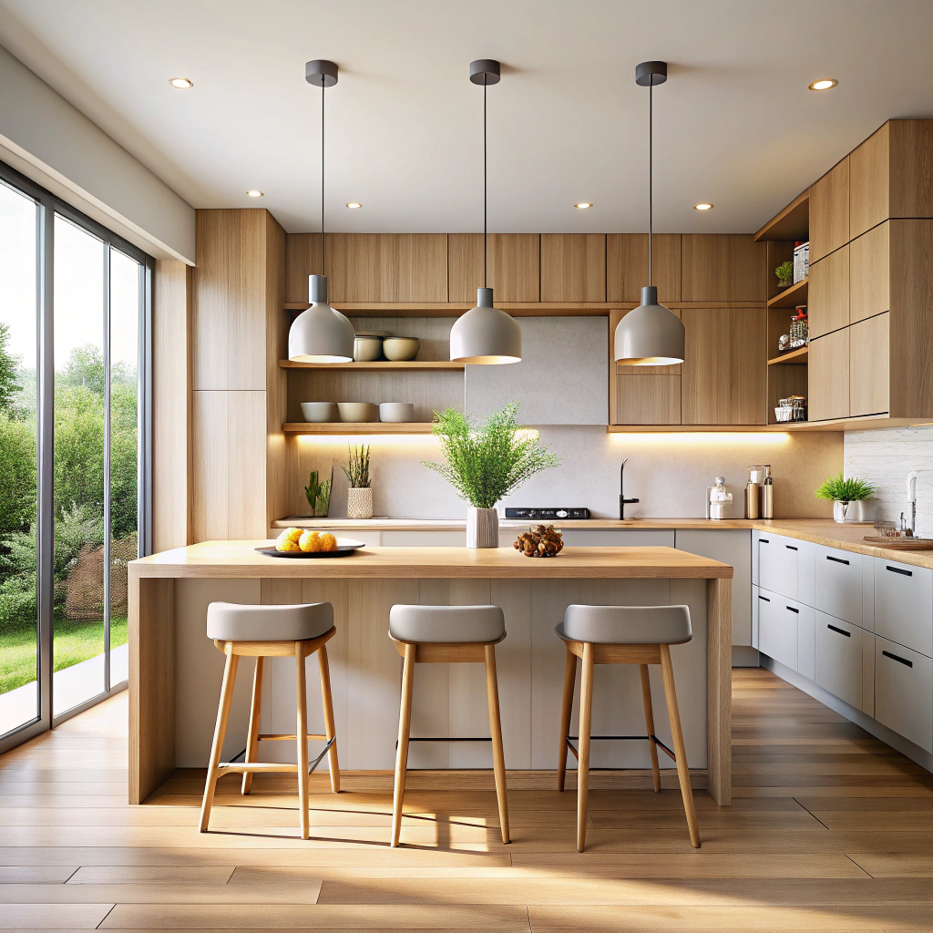 Modern Open Kitchen Design for Second Floor