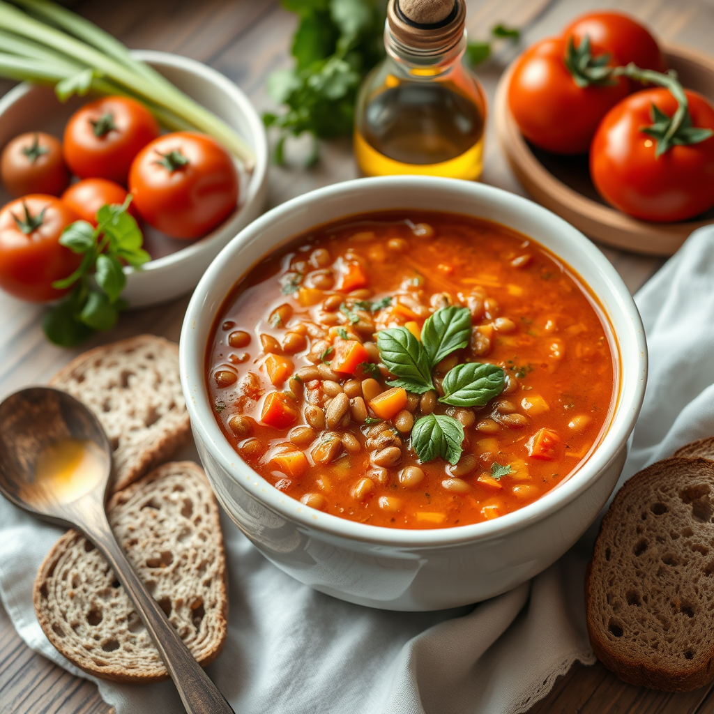 렌틸콩 & 토마토 지중해식 스프