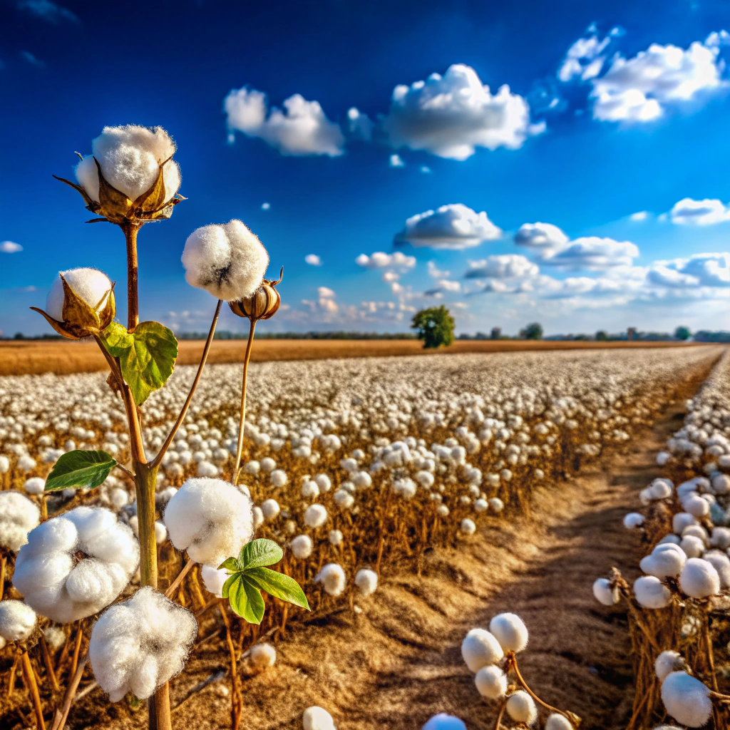 Breathtaking Cotton Field Under Blue Sky Breathtaking Cotton Field Under Blue Sky