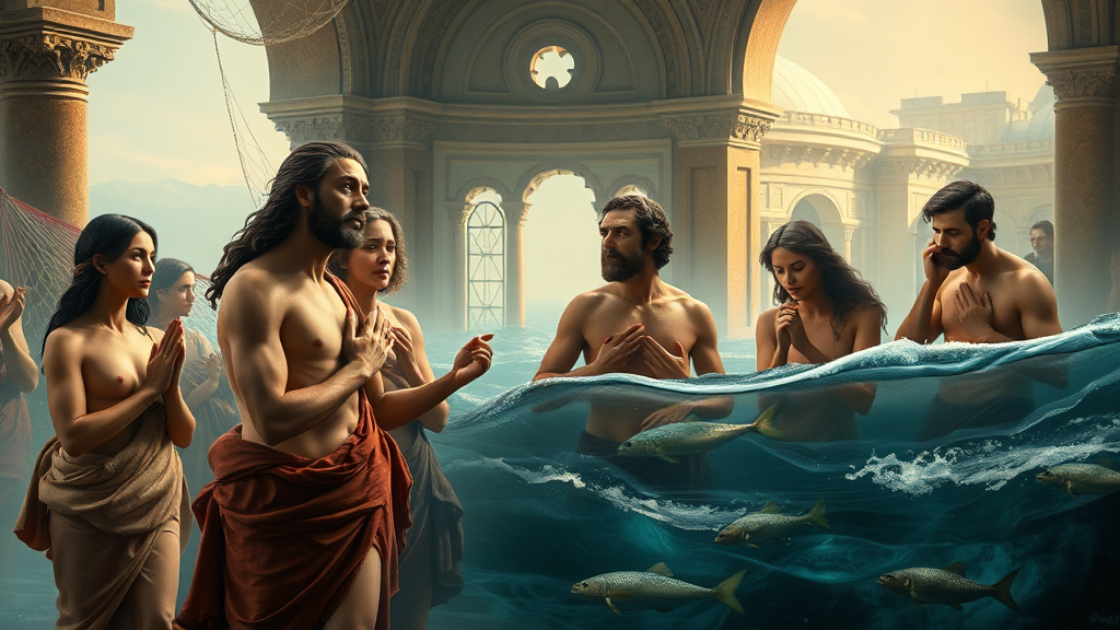 기후변화와 자연 보존에 대한 성경적 메시지를 담은 그림