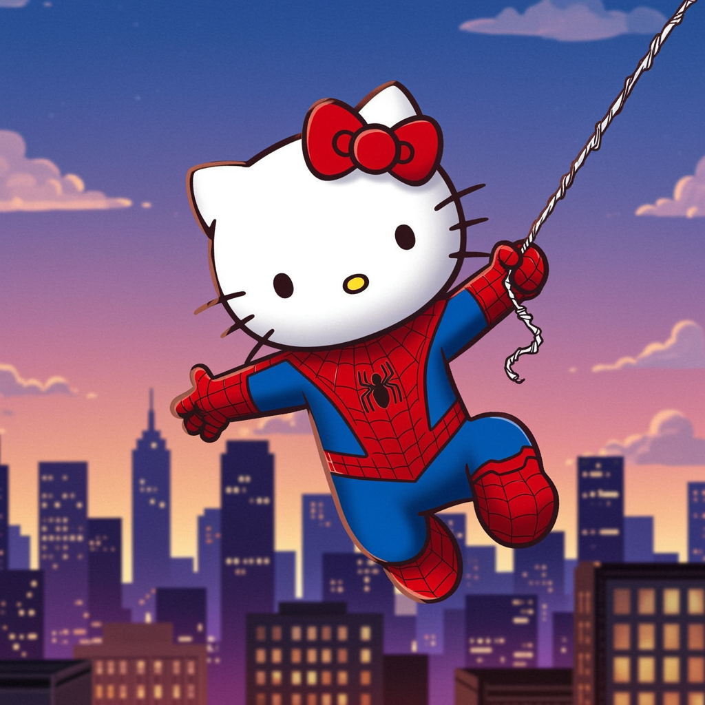 hello kitty and spider man pfp
