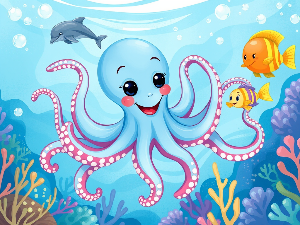 Olive the Sky Blue Octopus Visits Dr. Dolphin