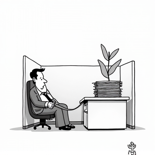 Guide to Recovering from Job Layoffs single-panel cartoon