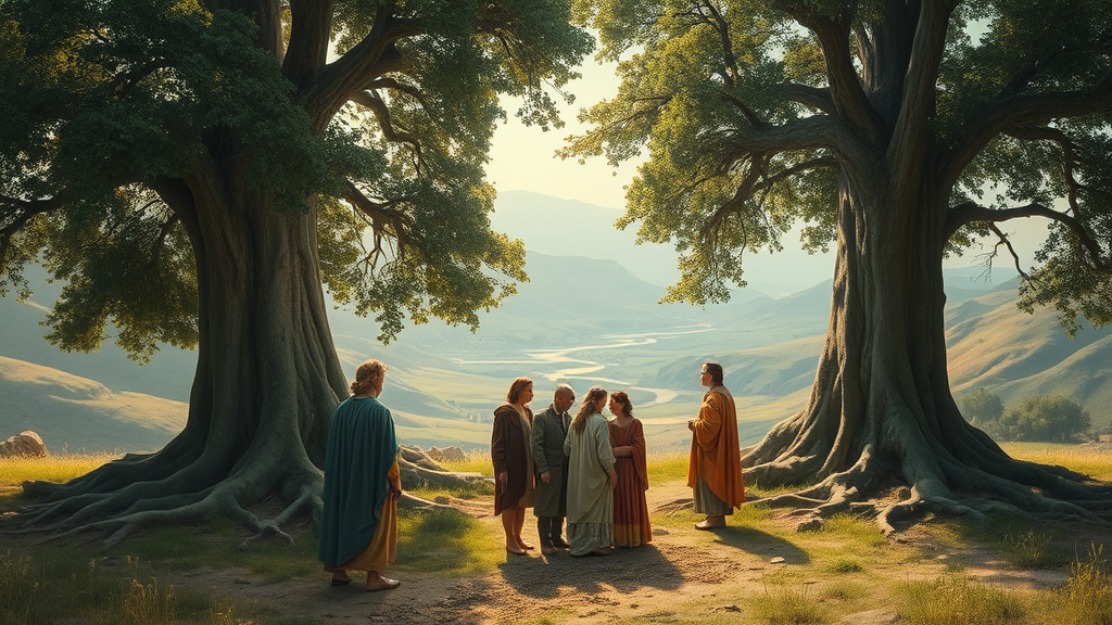 갈등과 선택의 상징적 장면을 담은 자연 속 풍경