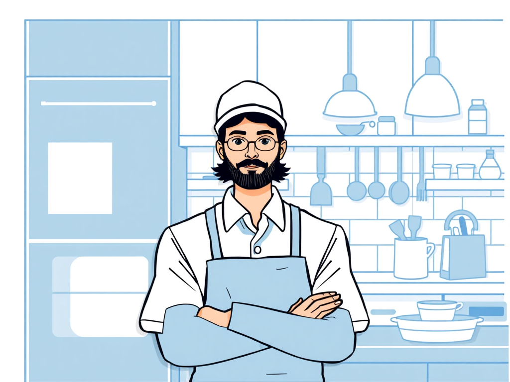 Vector Illustration: Kitchen Porter Services London