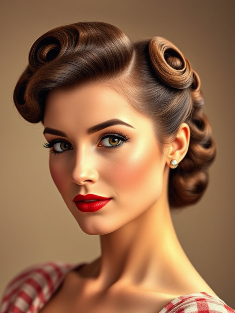 Vintage Pin-Up Hair with Bangs