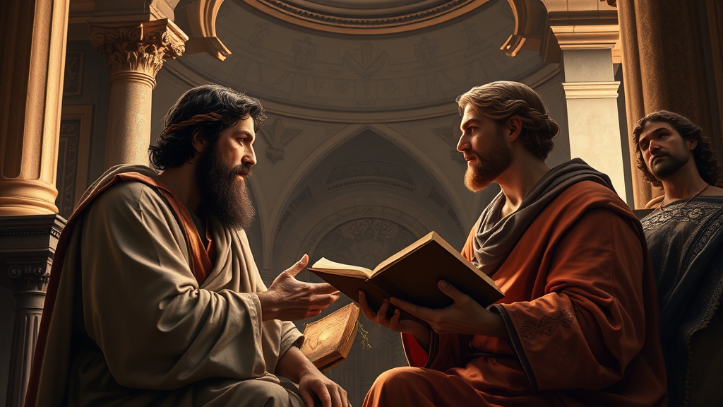 신앙적 선택의 중요성을 상징적으로 나타낸 이미지