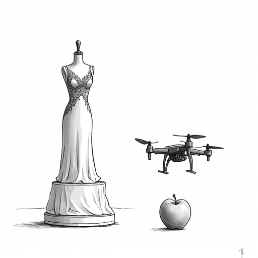 Lauren Sánchez's Wedding Dress Fitting Featured in Vogue single-panel cartoon