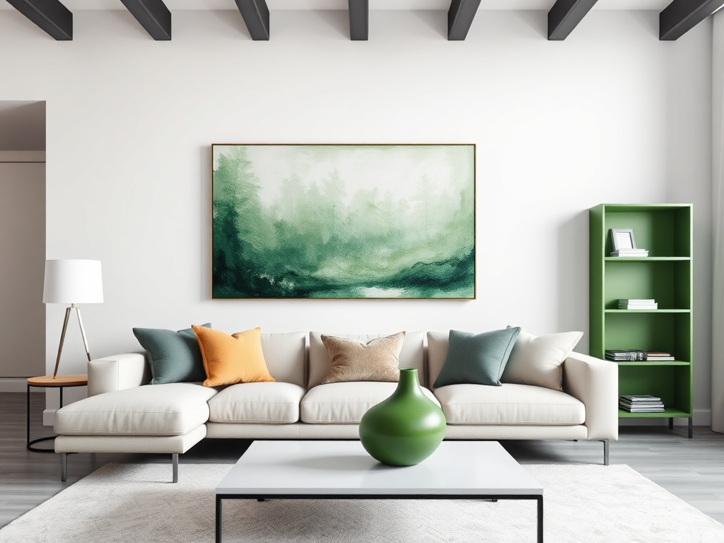 9. Accentuate with Green Art and Statement Pieces