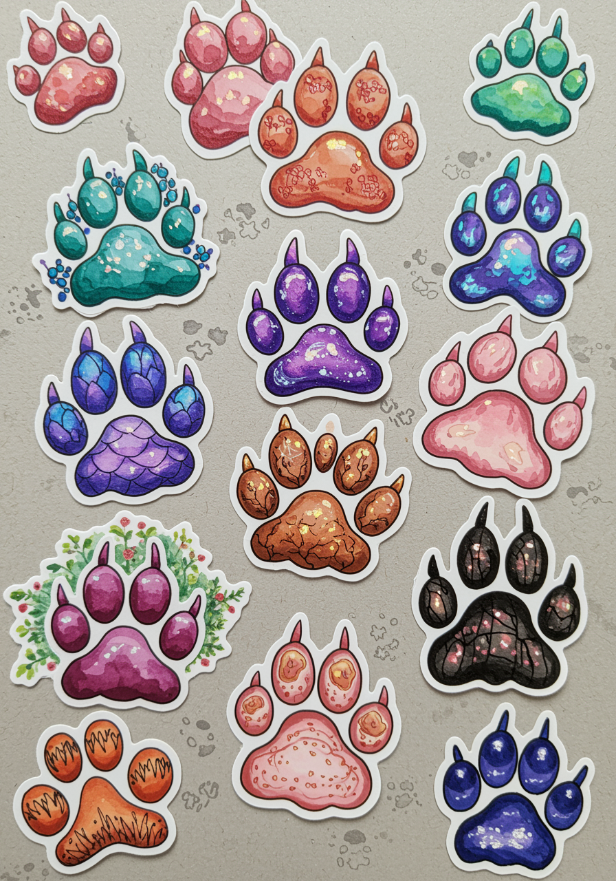 paw print drawing