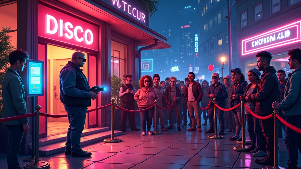 Realizando un análisis visual a un cliente sospechoso en I Am Security VR.