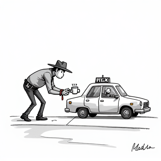Texas Lawmakers Call for Stricter Robotaxi Regulations single-panel cartoon