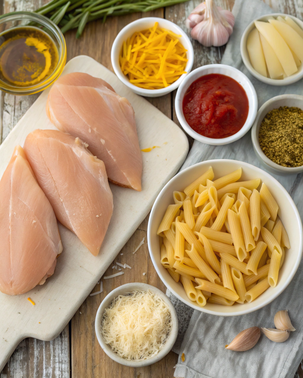 One-Pot Buffalo Ranch Chicken Penne ngredients