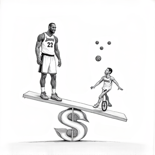 LeBron James Discusses Future with Lakers Amid Luka Dončić Era single-panel cartoon