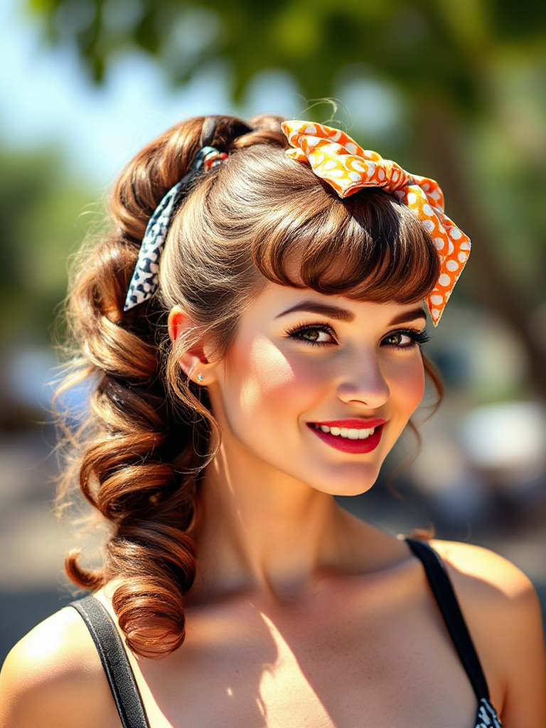 Vintage Pin-Up Hair with Bangs