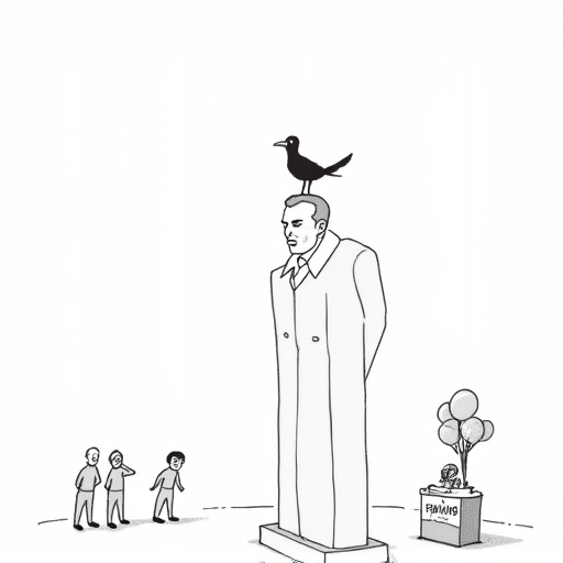 Patriots Unveil Tom Brady Statue single-panel cartoon