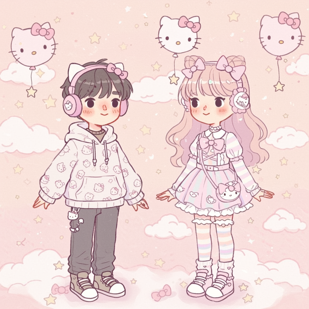 hello kitty matching pfp boy and girl