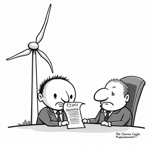Republicans Include Tax on Renewable Energy Projects single-panel cartoon