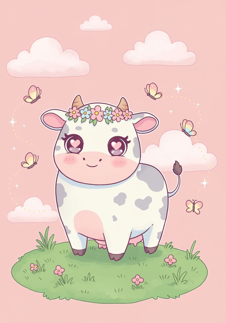 cute cow drawing