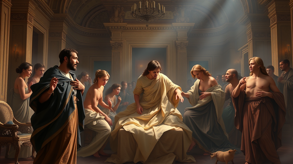 경제성장과 명품 소비문화를 은유적으로 표현한 장면