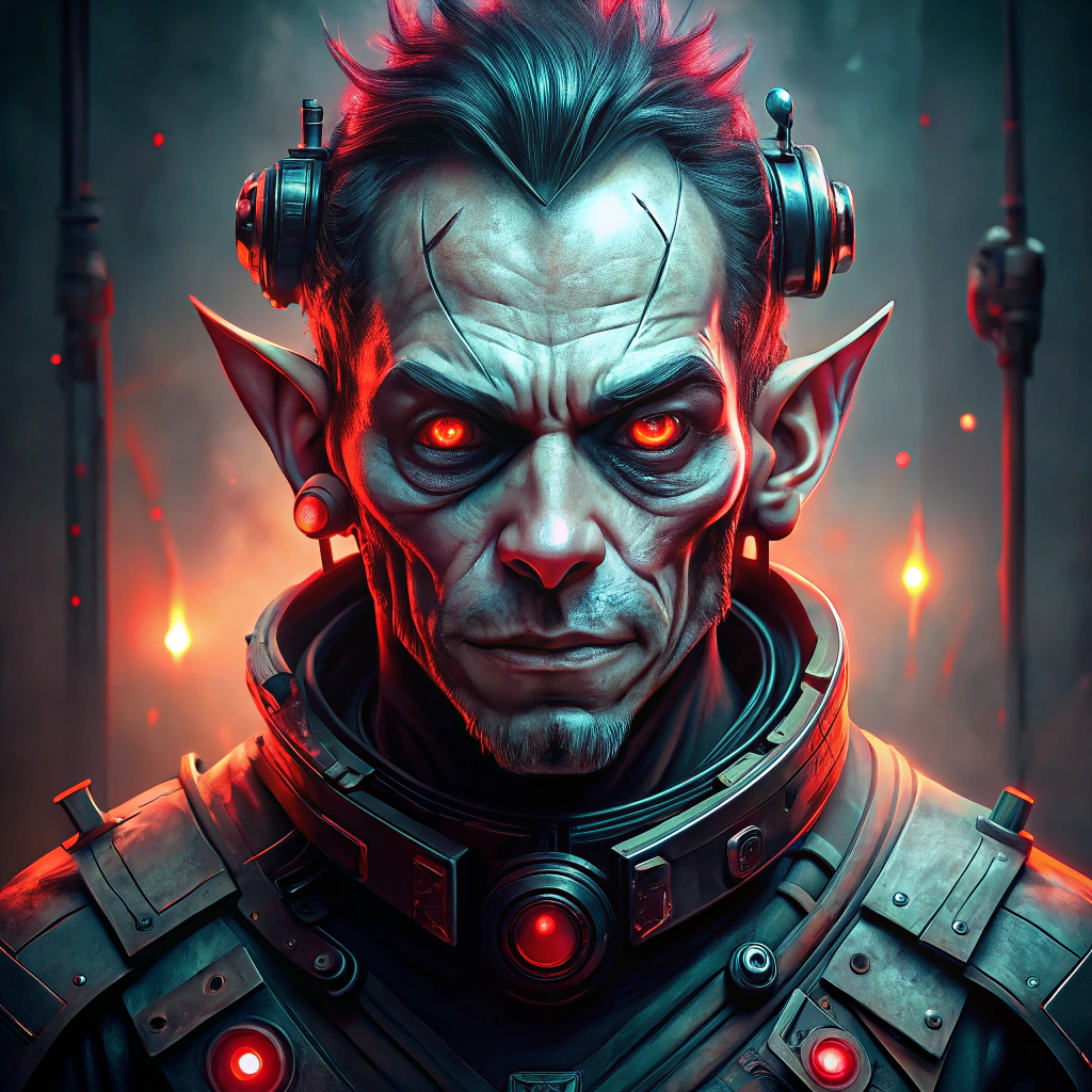 Futuristic Cyberpunk Profile Picture with Troll Face Futuristic Cyberpunk Profile Picture with Troll Face