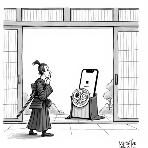 Japanese Regulators Address iPhone Browser Competition single-panel cartoon