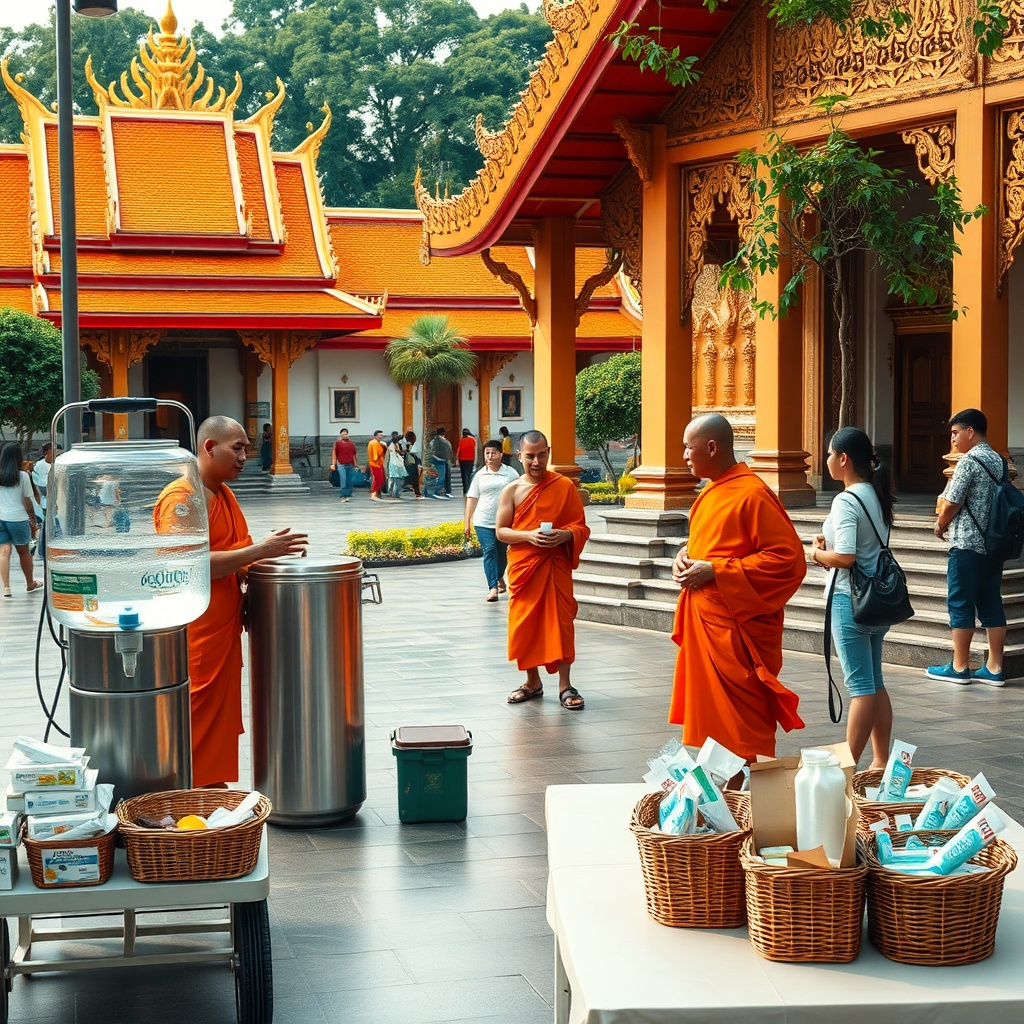 Free Essentials at Thai Temples and Community Centers