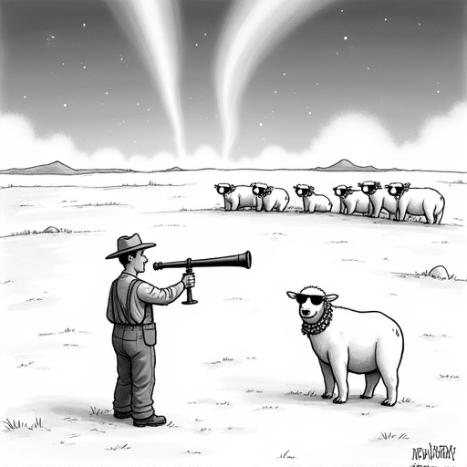 Northern Lights Expected Across 14 US States single-panel cartoon