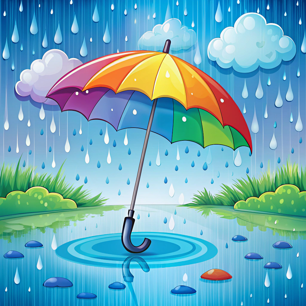 Rainy Weather Illustration for Kids
