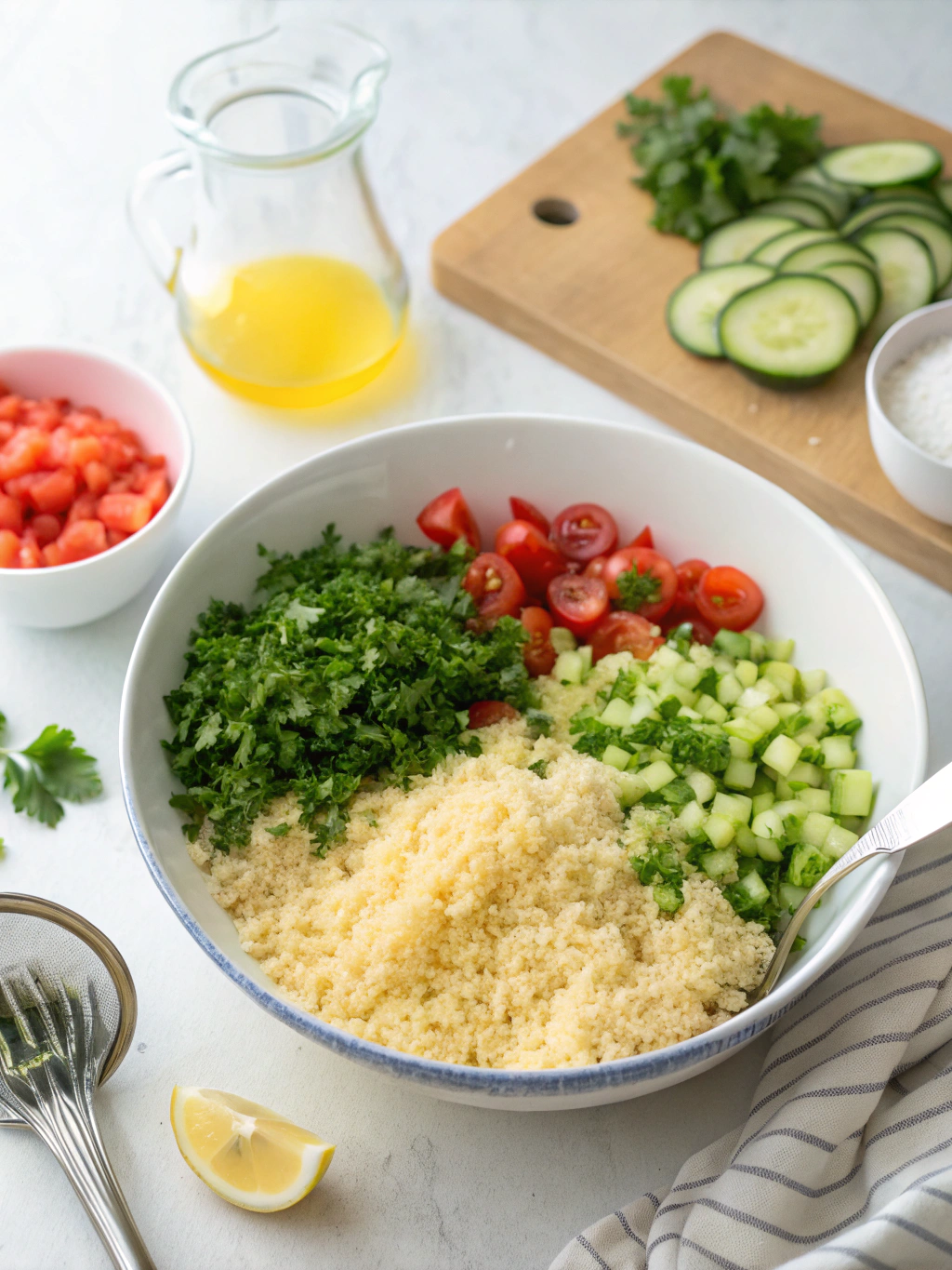 Couscous being prepared