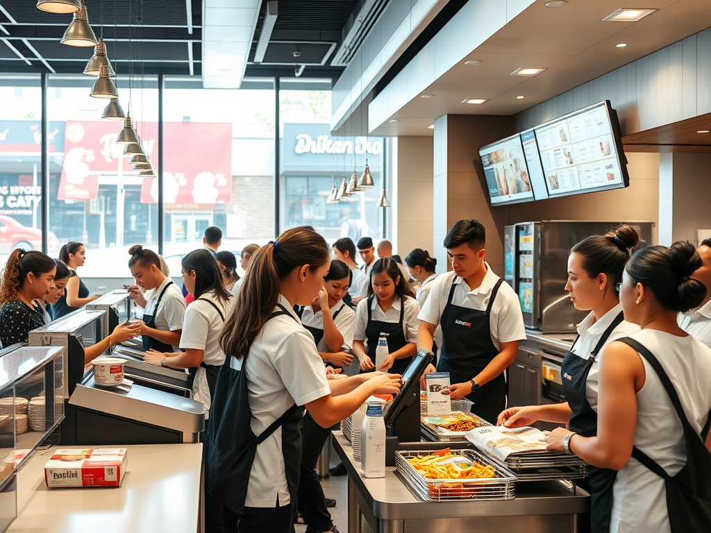 Modern Quick-Service Restaurant Staff