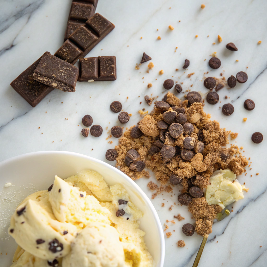 CHOCOLATE CHIP COOKIE DOUGH ICE CREAM CAKE Ingredients