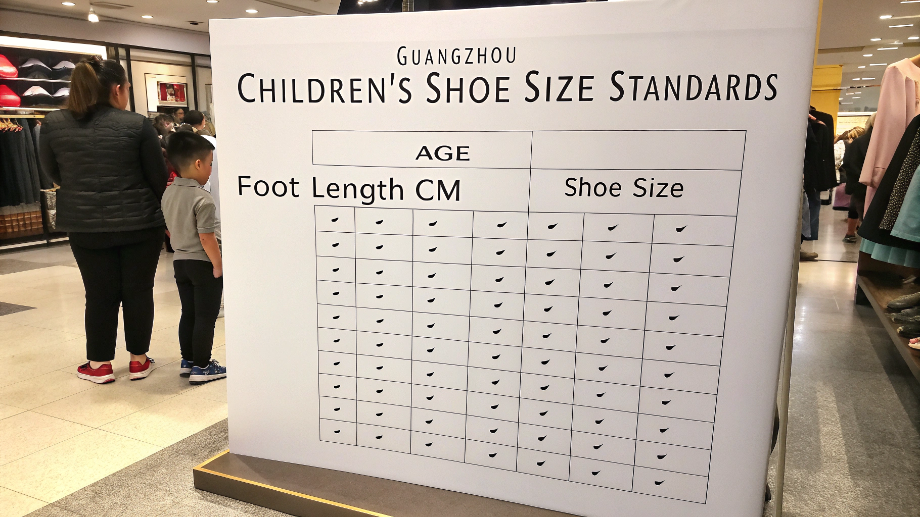 Bảng size giày trẻ em Quảng Châu