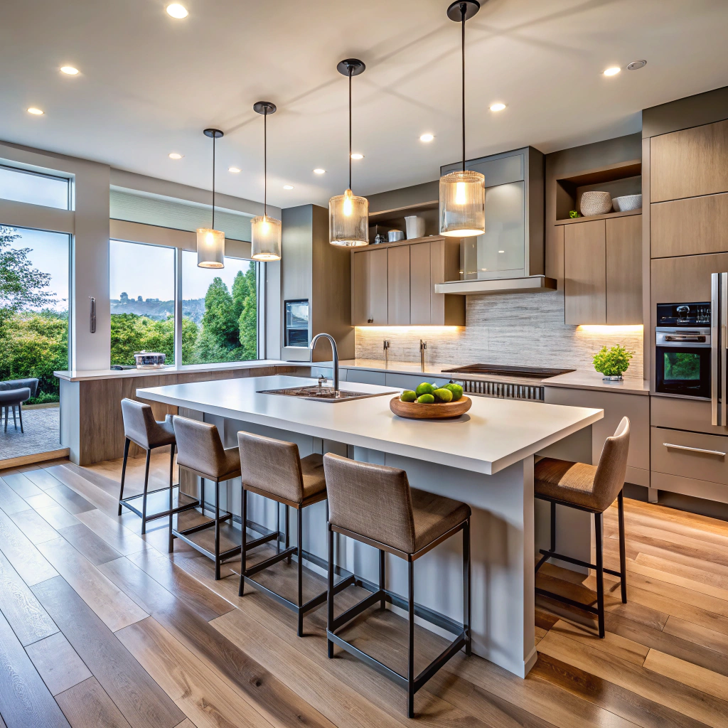 Modern Open Kitchen Design on 2nd Floor