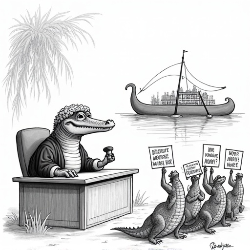 Miccosukee Tribe Wins Temporary Court Ruling Against Detention Center single-panel cartoon