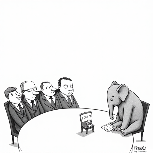 Trump's Second Term: Implications for Economy and Global Relations single-panel cartoon