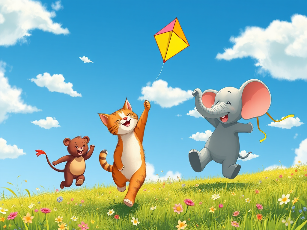 Kiki the Kite-Flying Khaki Cat